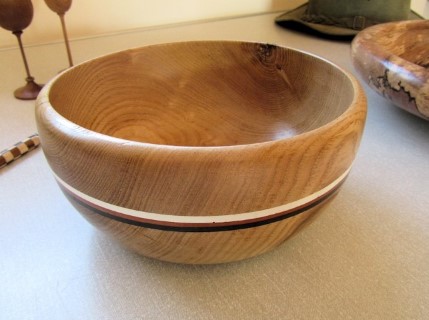 Tony Flood's commended ash bowl with milliput decoration